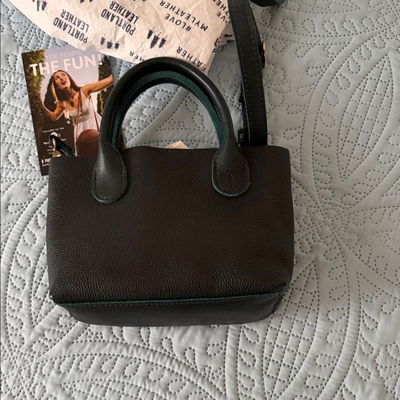 Portland Leather Raindrop  Boreal  Mini Satchel
9” wide 7” tall - Picture 4 of 5